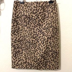 Ann Taylor Loft Leopard Skirt